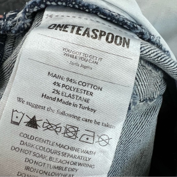 One Teaspoon Jeans Women’s 26 High Waist Preachers Button Hems Skinny Denim S - Picture 10 of 12